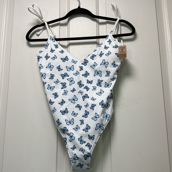 NWT PINK by Victoria Secret Butterfly Swimsuit Sz Small - Picture 2 of 10